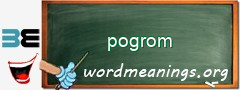 WordMeaning blackboard for pogrom